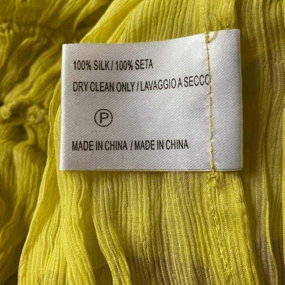 Traffic People Silk Chartreuse Yellow Dress - Picture 6 of 6